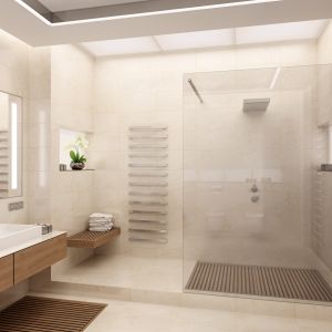 Badezimmer in Marmoroptik